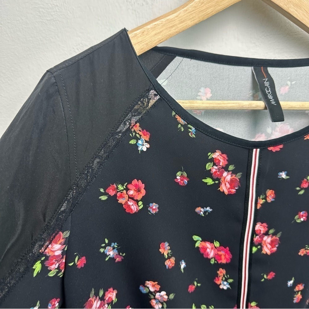 Marc Cain Floral Long Sleeve Blouse Size 8 - Picture 5 of 13